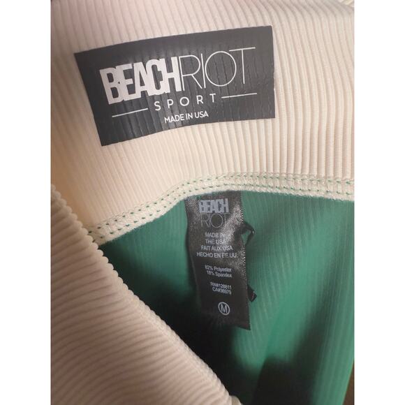 Beach Riot Sport Melinda Colorblock Ribbed Green Mid Rise Leggings Size Medium - Picture 10 of 10